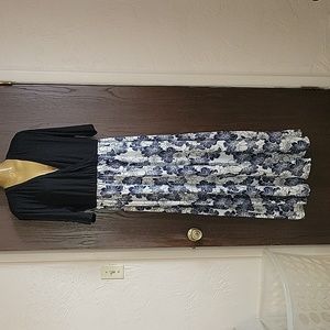 Black and blue floral maxi dress